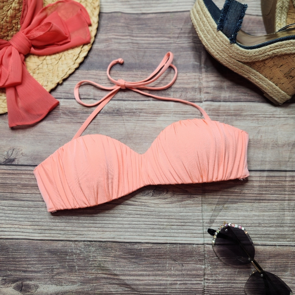 5/$15 H&M Coral Ruched Bikini Top